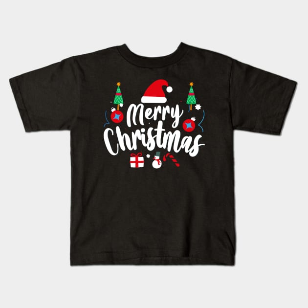 Christmas Hangouts Kids T-Shirt by designdaking